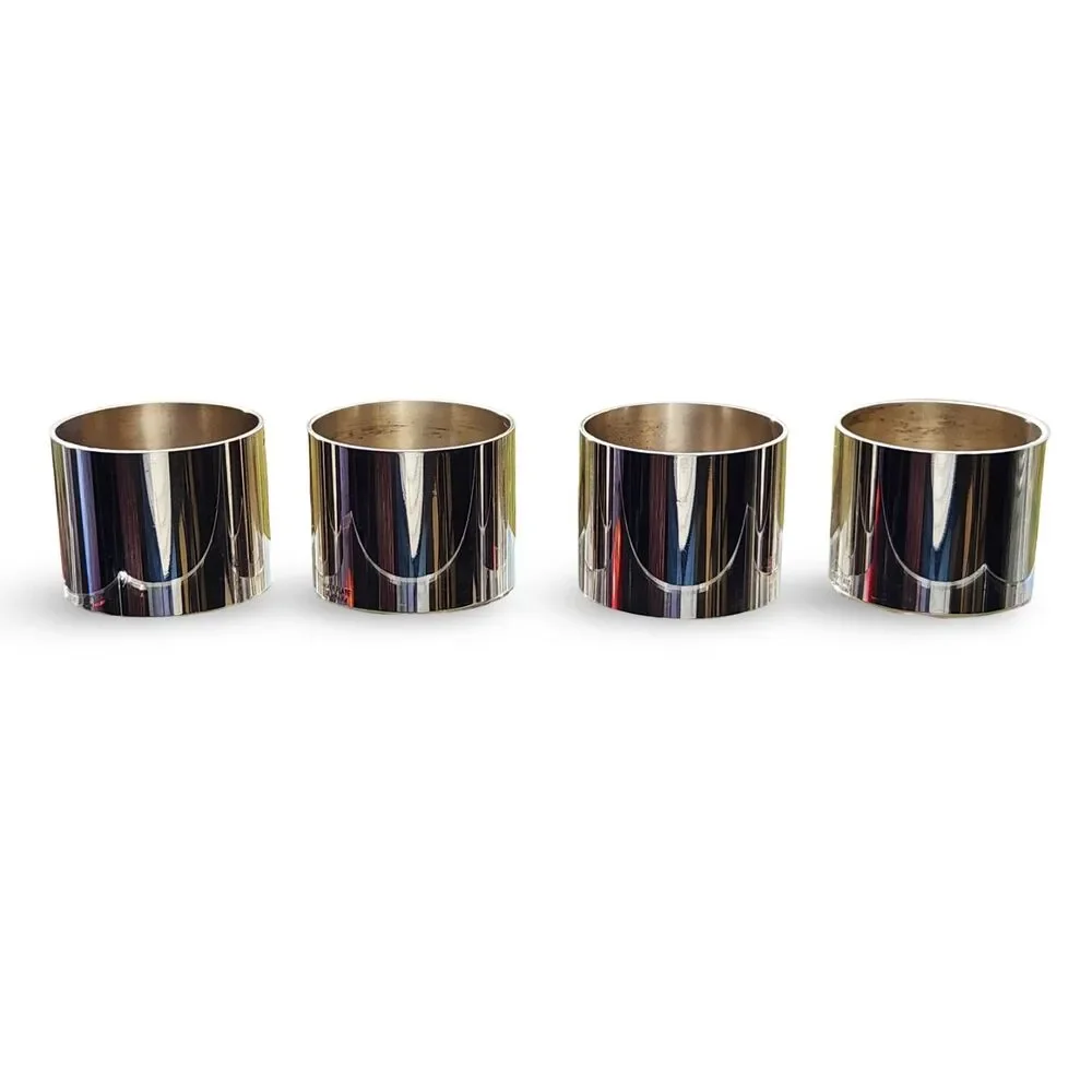 Danish Silver Napkin Holders Set of 4 Minimalist Scandinavian Modern Denmark
